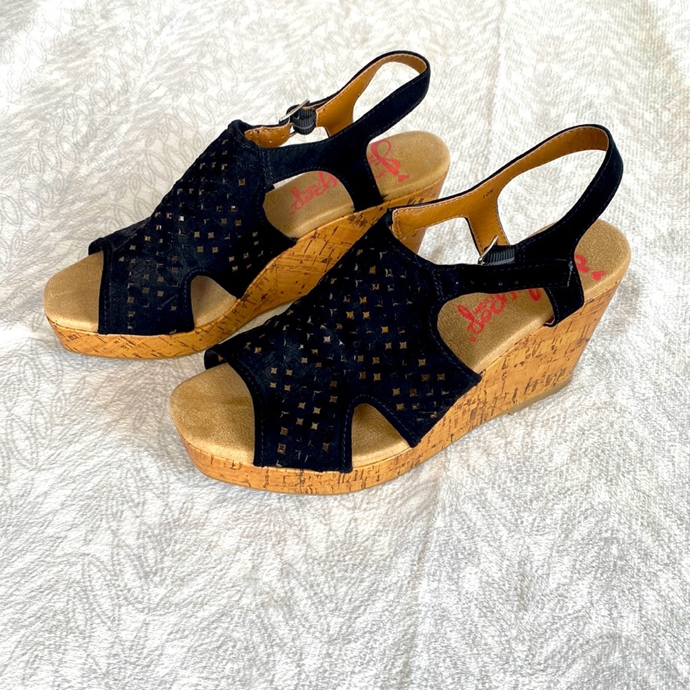 Black Holy Wedge, Open Toed & Strap🖤